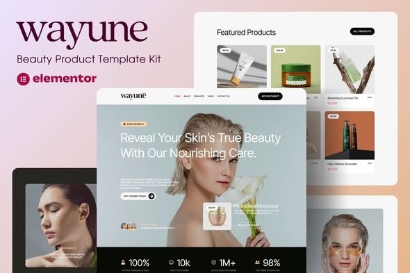 Wayune - Beauty Care Product Elementor Template Kit